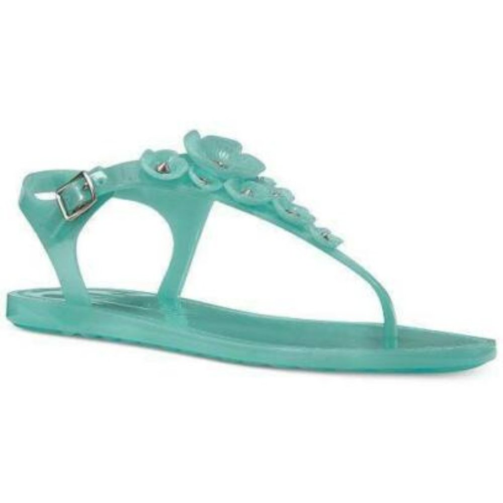 Coach Tea Rose Jelly Sandals Marine